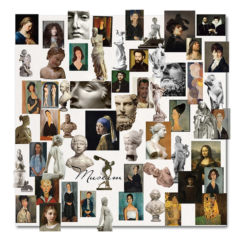 

WOKO 60pcs/pack Retro Gallery Series Vintage European Characters Decorative Sticker DIY Scrapbooking photo Label Album Escolar