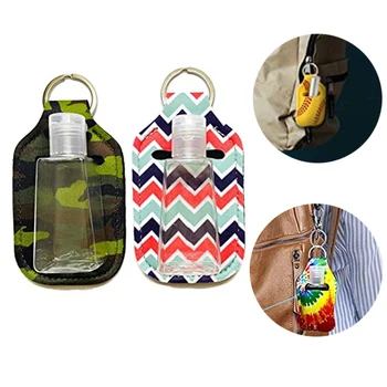 

1 Set 30ml Hand Sanitizer Bottle Refillable Containers Hand Sanitizer Pocketable Holder Flip Cap Perfume Bottle with Keychain
