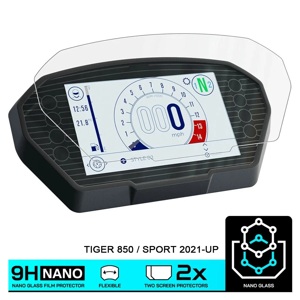 

Fit For TIGER 850 SPORT (2021-) NANO GLASS Dashboard Screen Protector