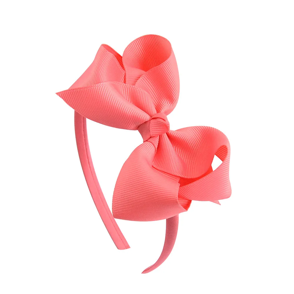 1 PCS Fashion Grosgrain Ribbon Bows Baby Girls Elastic Hairband Solid Color Handmade Bowknot Toddler Hair Hoop Kids Accessories Baby Accessories cute	