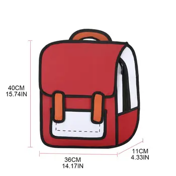 

Creative Women 2D Drawing Backpack Cartoon School Bag Teenager Girls Daypack 23GE