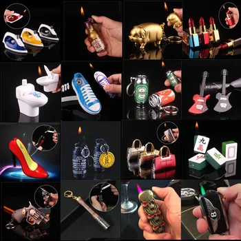 

Free Shipping Portable butane inflatable creative personality lighter,keychain,outdoor cigarette igniter,multi-style optional