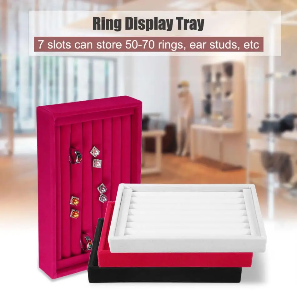 Massivholz Ring Display Organizer Box Tray Halter Ohrringe
