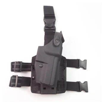 

Drop Thigh Leg Airsoft Tactical Holster Heavy Duty Quick Release Right-Handed Gun Protective Holder Black Color