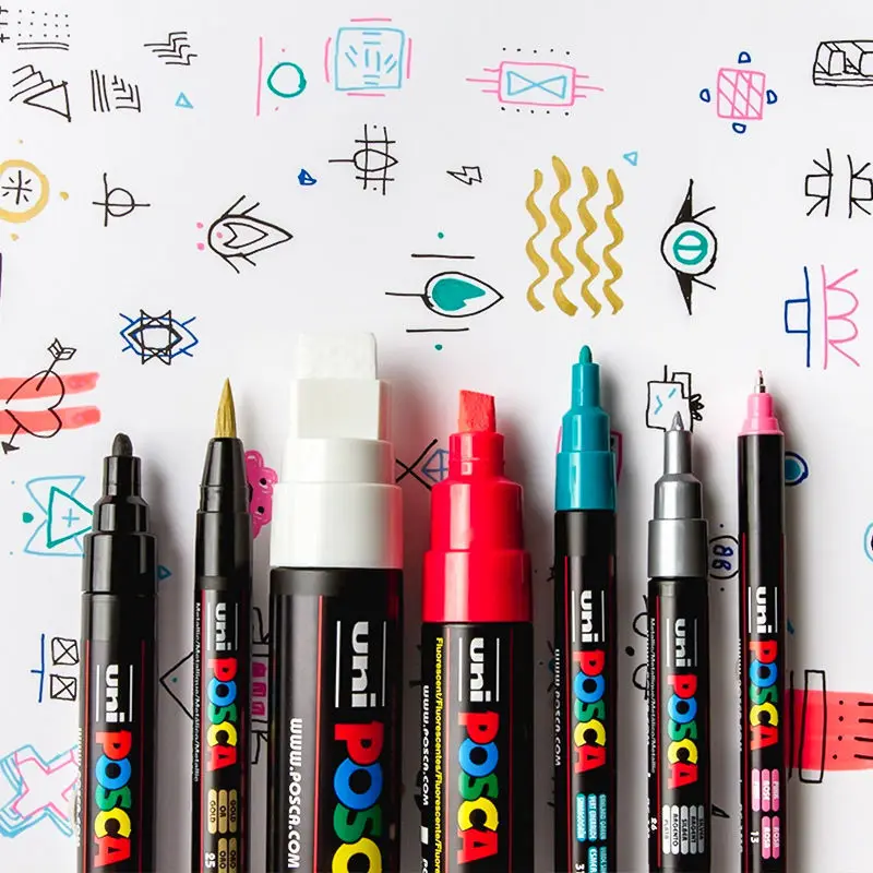 Original ethylene propylene Mitsubishi marker animation special graffiti painting poster marker 1mm student bee set