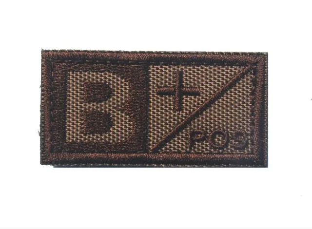 Military emboridery clothes Patch Blood Type Group 3D  A+ B+ AB+ O+ Positive Tactical Badges brown Black team Sports souvenirs   (15)