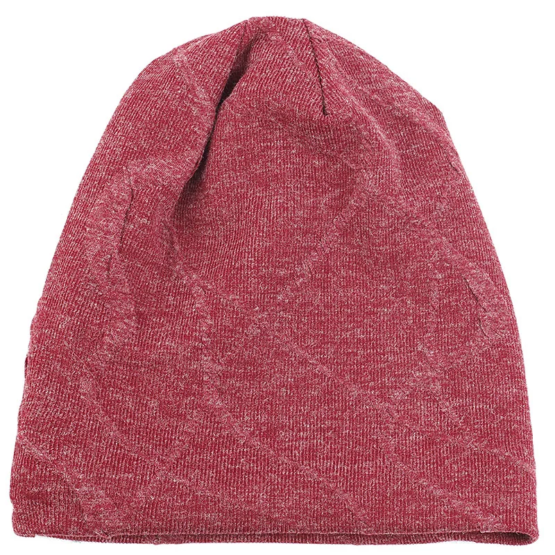 wine red Толстые женские шапки Benies в стиле хип-хоп, Повседневная Мягкая Кепка с черепом, эластичные теплые женские шапки Skullies для осени и зимы, плюс бархат - Цвет: wine red