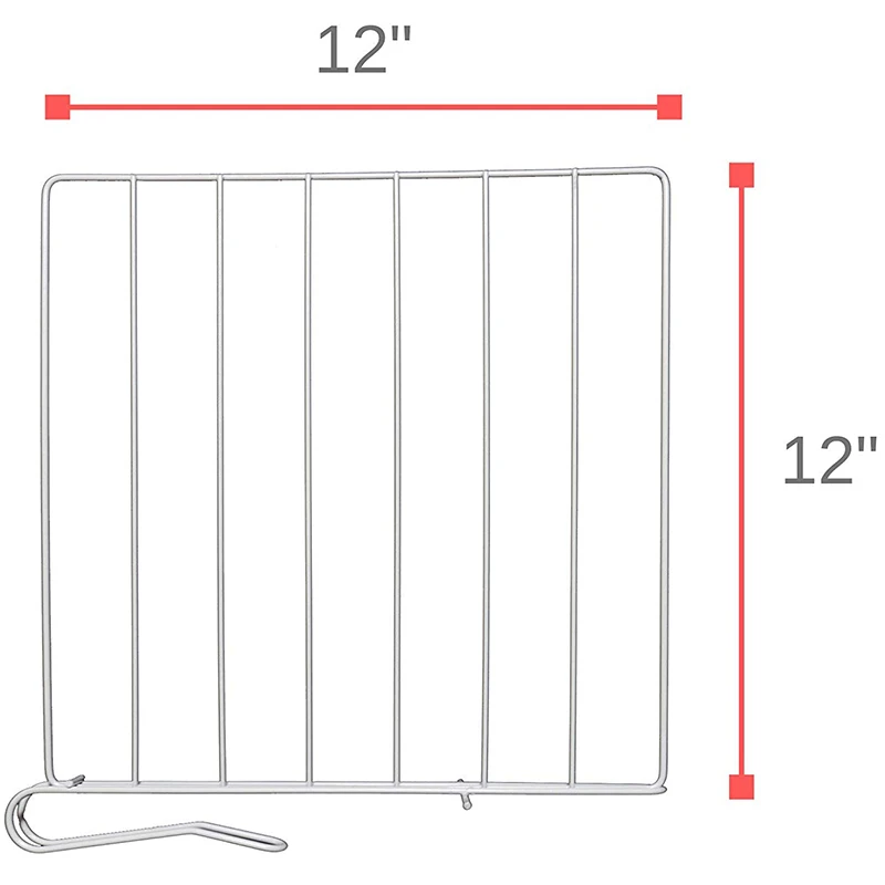 

Vertical Closet Wood Shelf Divider - New and Improved Organizer with Easy Clamping - Powder Coated Steel Wire Wardrobe Separator