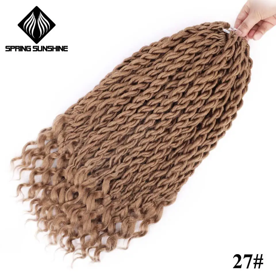 #27 С изображением весеннего солнца 1" Искусственные локоны в стиле Crochet, огромные косички из волос, в богемном стиле, с эффектом деграде(переход от плетение волос Синтетические косички пряди для наращивания волос - Цвет: #27