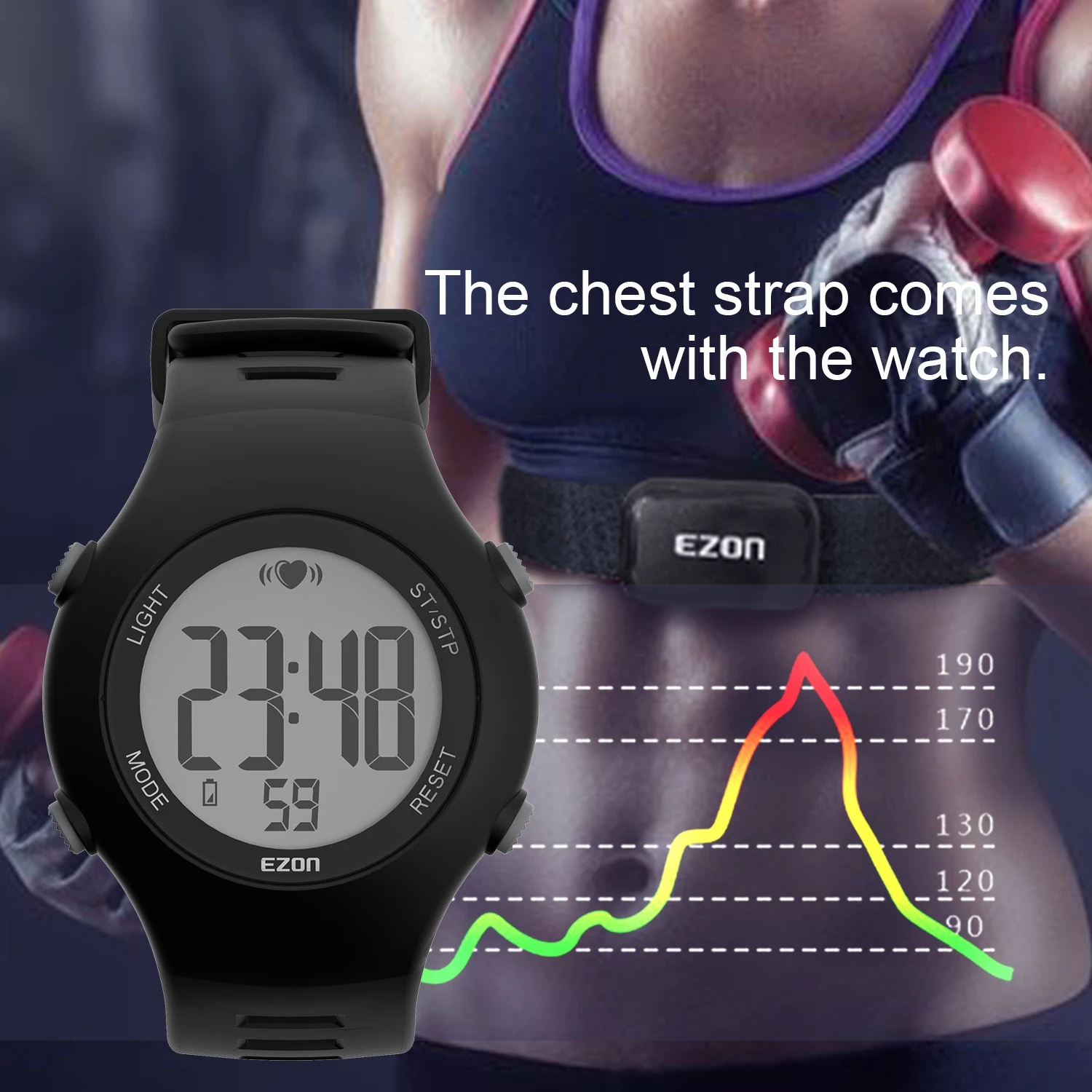 Спортивные часы EZON T037 для мужчин и женщин брендовые уличные цифровые наручные с