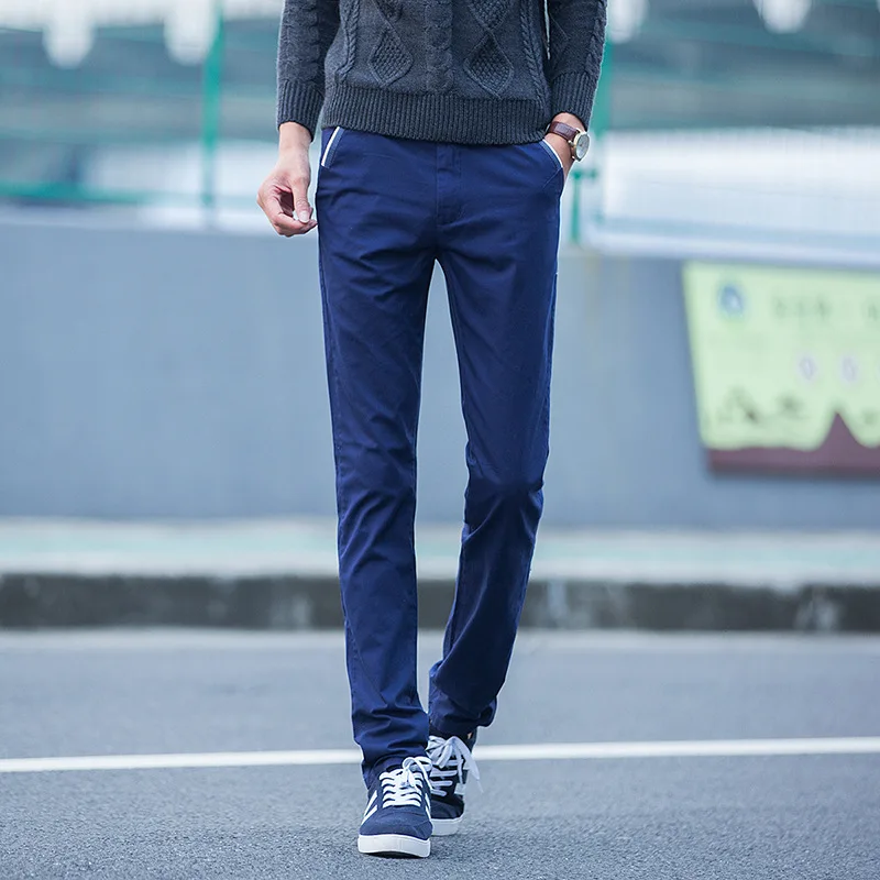 

Autumn Thin MEN'S Casual Pants Slim Fit Straight-Cut Pants Men's Korean-style Trend Trousers 2019 New Style Autumn Summer Trouse