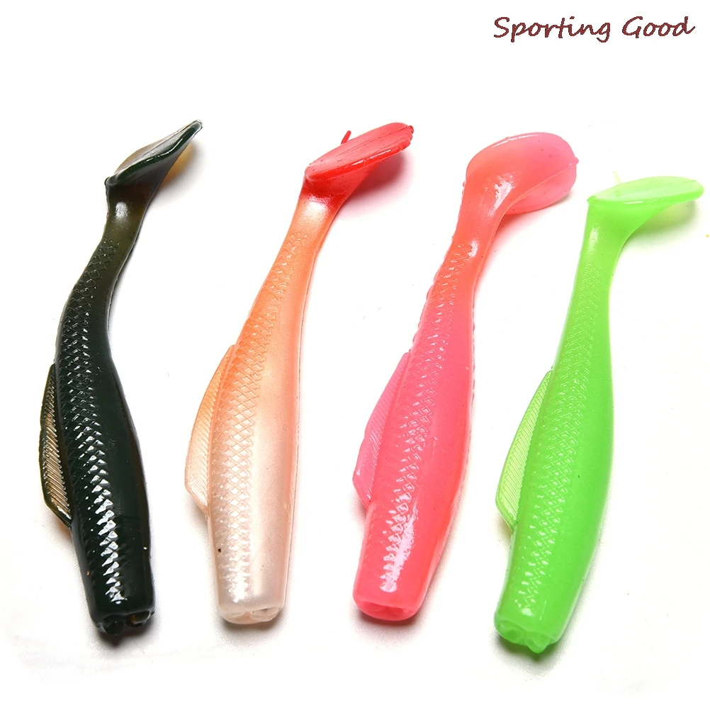 Manual Silicone Luminous Minnow Soft Bait Artificial Fishing Lure Swimbaits Lure Pasca Tackle Accessories 4Pcs/set