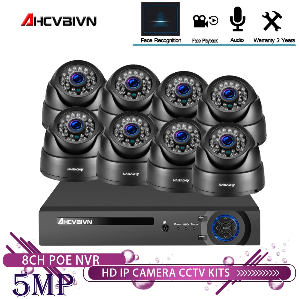 Rozpoznawanie twarzy 8CH PoE nvr CCTV 5.0MP System 5MP: Hi3516EV300 PoE kamera IP IR noktowizor zestawy nadzoru bezpieczeństwa wideo Rozpoznawanie twarzy 8CH PoE nvr CCTV 5.0MP System 5MP: Hi3516EV300 PoE kamera IP IR noktowizor zestawy nadzoru bezpieczeństwa wideo
