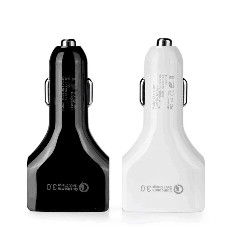 QC 3.0 Car Charger 4usb Car Charger Multi-functional One Dragging Four Charger QC 3.0 Fast Charge Charger