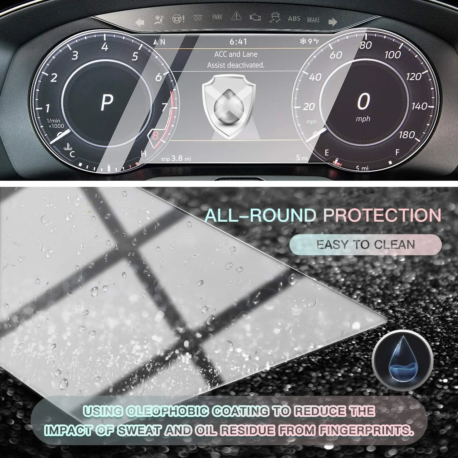 

Car Screen Protector Center Control Touch for VW 2019 Arteon Tempered Glass Scratch Resistance (12.3 Inch Instrument Panel)