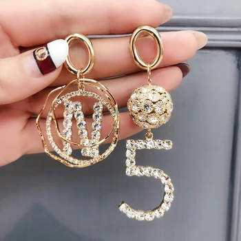 

Fashion Golden Asymmetry Earrings For Women 2020 New Earrings Evening Party Jewelry