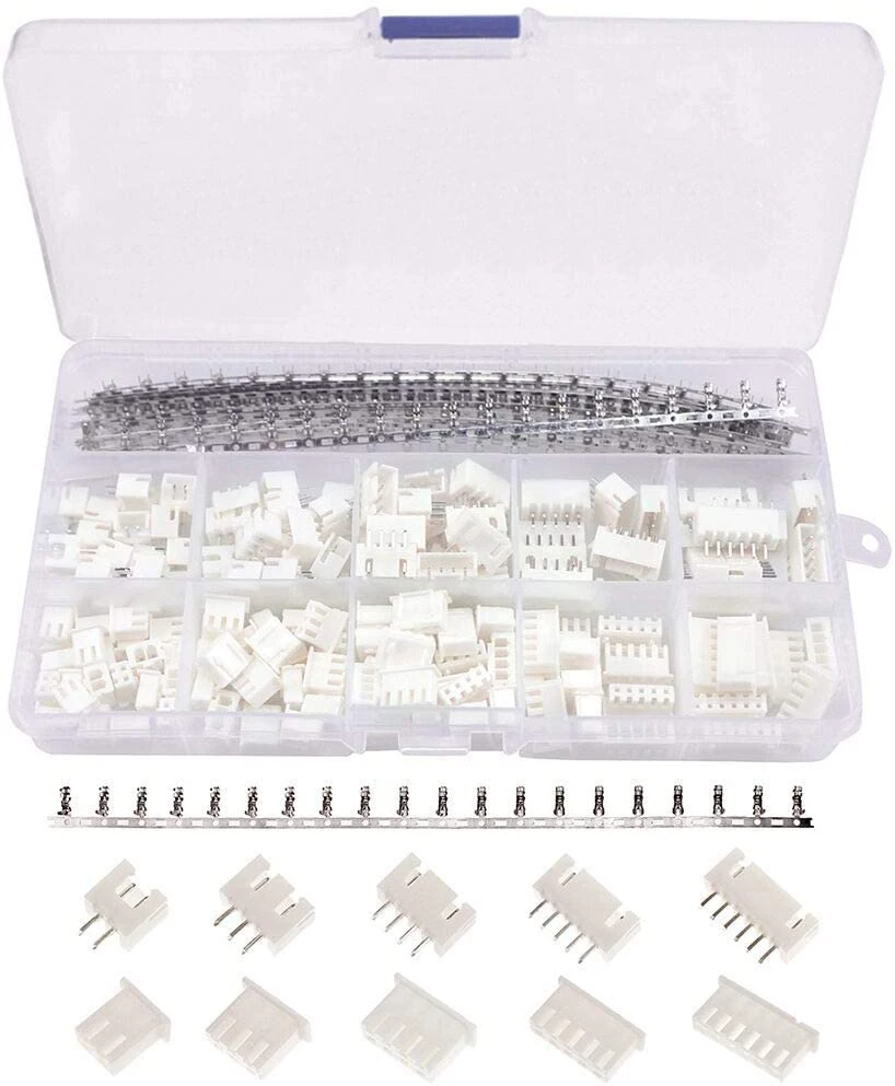 460pcs 2.54mm JST-XH Connector Kit with 2.54mm Female Pin Header and 2/3/4/5/6 Pin Housing Connector Adapter Plug terminals set