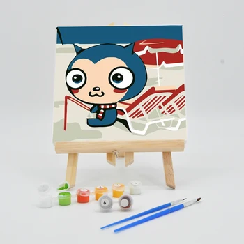 

Paint Digital Oil Painting By Numbers 20×20cm With Frame On Canvas For Kids DIY Cartoon Pictures Acrylic Artworks Child Coloring