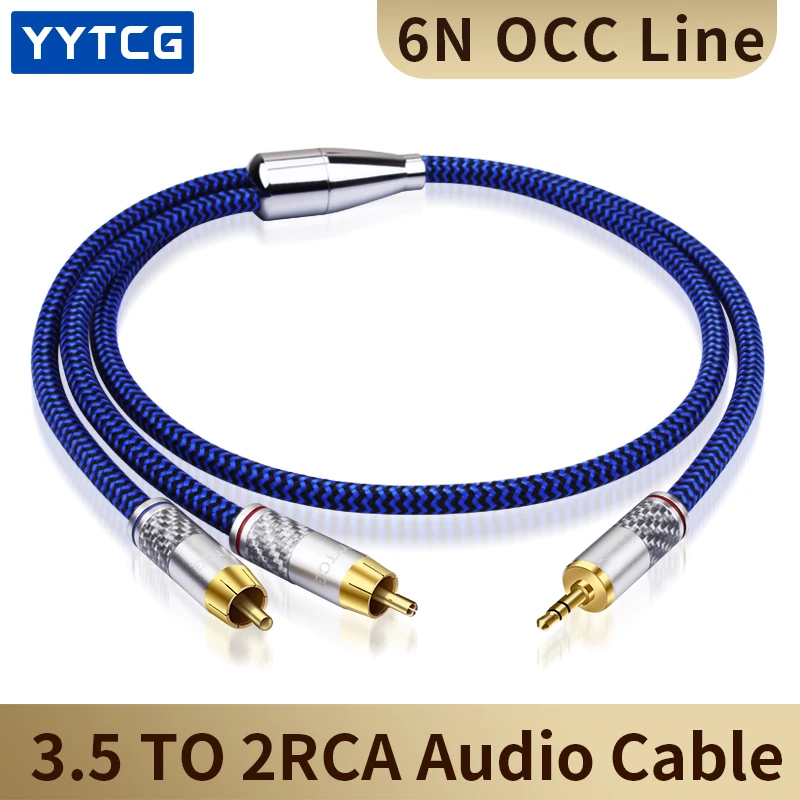 YYTCG Hifi Audio Cable Mini Jack 3 5mm to 2 RCA for Car AUX PC Headphone Mobile 1 8 3 5 to Dual RCA Speaker Cable 1M 2M 3M 5M