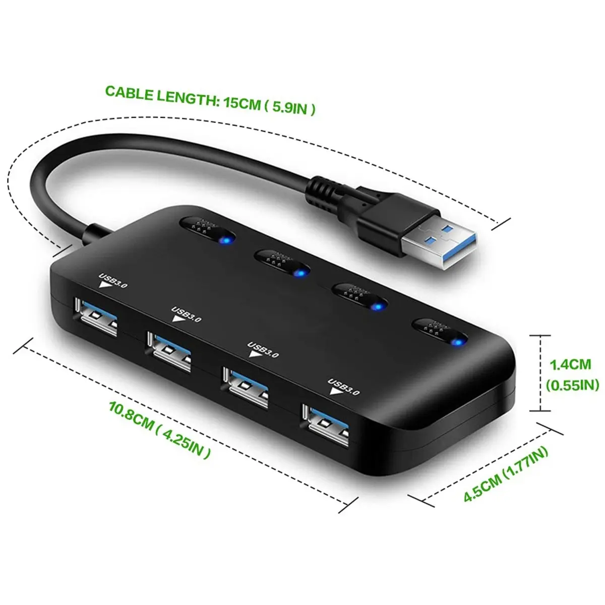 USB3.0 Тип C 4 в 1 Многофункциональный usb-хаб USB3.0 Высокоскоростная передача с переключателем адаптер удлинитель разъем расширения