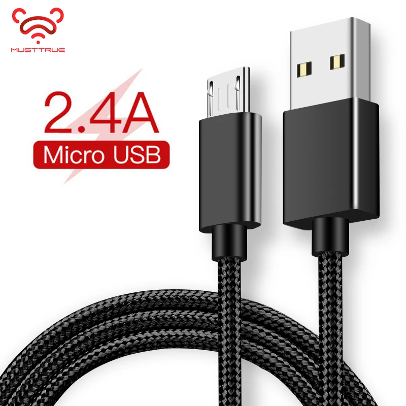 MUSTTRUE 2.4A Fast Charge Micro USB Cable Data Sync For Samsung Huawei Xiaomi LG Andriod Micro-usb Mobile Phone | Мобильные телефоны