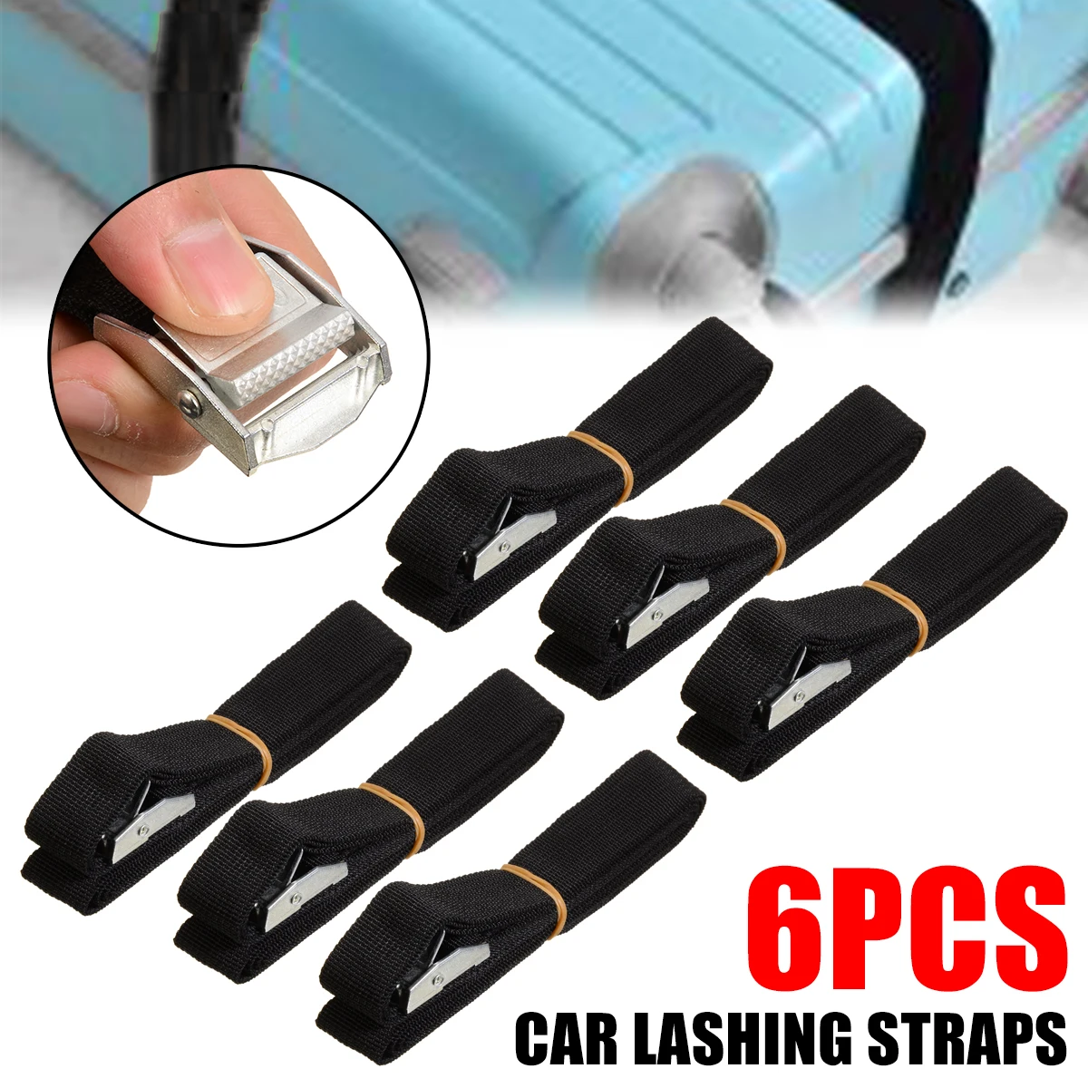 1 Kit 6Pcs 2.5m x 2.5cm Eco-friendly Tensioning Belts For Cargo And Others Lashing Straps Buckle DIY Interior Accessories | Инструменты