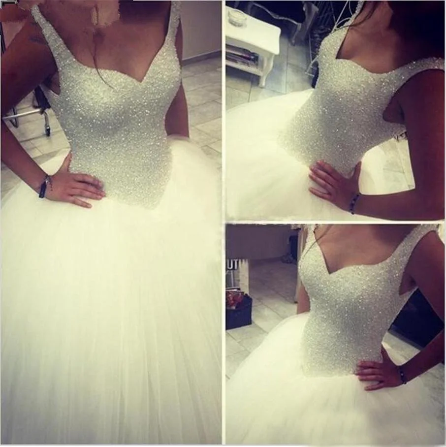 ANGELSBRIDEP-Sweetheart-Ball-Gown-Wedding-Dresses-Vestido-De-Noiva-Formal-Beaded-Sparkly-Floor-Length-Tulle-Sexy