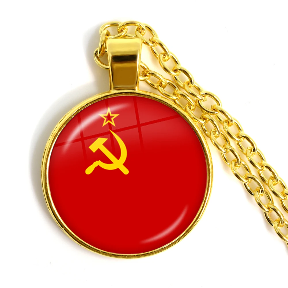 7 Советское соединение, Бразилия, Канада, Нидерланды, Израиль, Сирия, Venezuela, Соединенные Штаты, национальный флаг Испании стеклянный подвесной брелок ожерелье - Окраска металла: 7