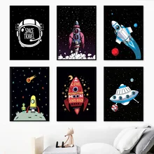 Rocket Planet Alien Flying Saucer Wall Art Canvas Painting Nordic Posters And Prints Wall Pictures Baby Kids Room Home Decor Rocket Planet Alien Flying Saucer Wall Art Canvas Painting Nordic Posters And Prints Wall Pictures Baby Kids Room Home Decor