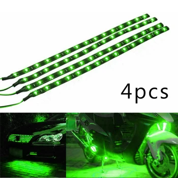 

4pcs LED Green Strip Car Waterproof Flexible Exterior Atmosphere Decor