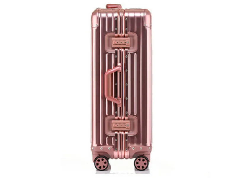 2" 24" 2" 29 дюймов Спиннер алюминиевый дорожный костюм чехол люксовый бренд тележка Чехол для багажа на колесах - Цвет: Rose gold