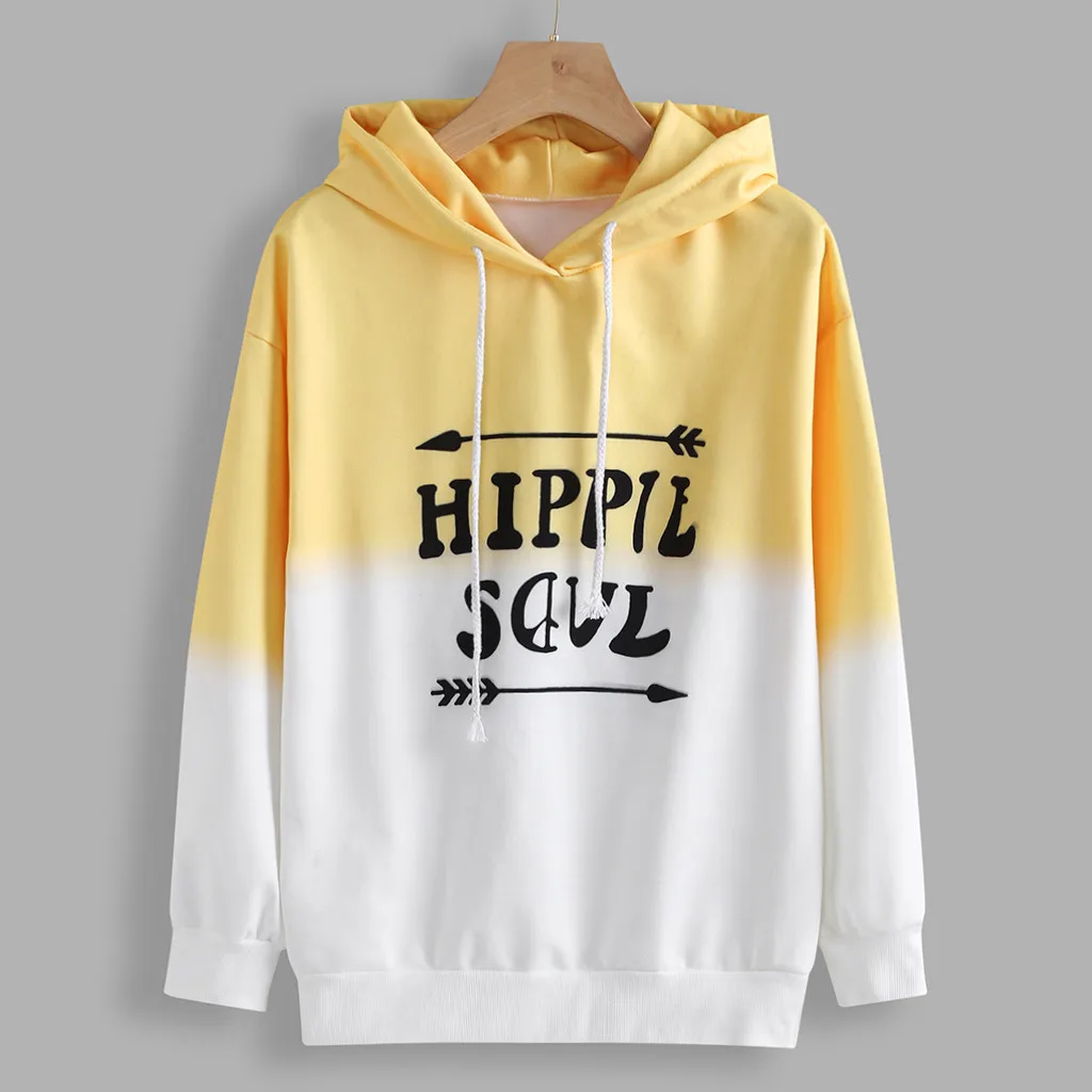 Hoodies Women Autumn 2019 Tie dye Letter Hooded Harajuku Streetwear Hoodie Hoodies And Sweatshirts Women Pullovers Clothes