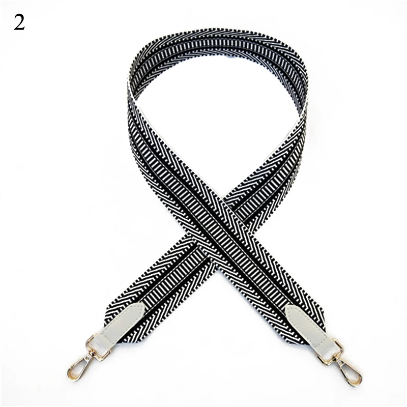 2 Small Head National Wind Bag Fashion Stripe Design Women Chic Handle Buckle Shoulder Strap Bag Belts Accessories Handbag Straps - Цвет: 2