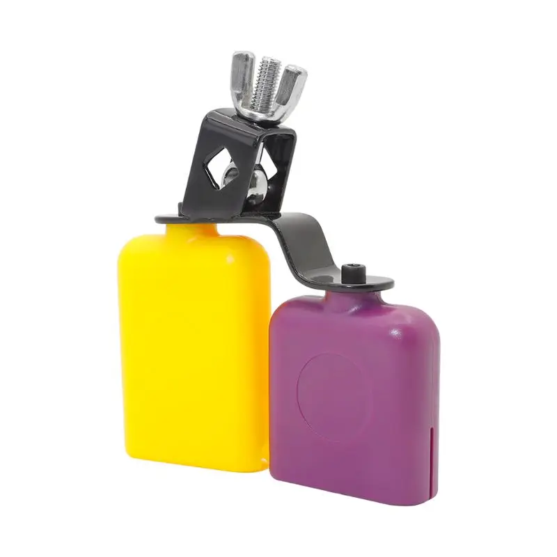 

yellow & Purple Cowbell Cow Bell Wooden Fish Cattle Bell for Cheers Sport K4UC