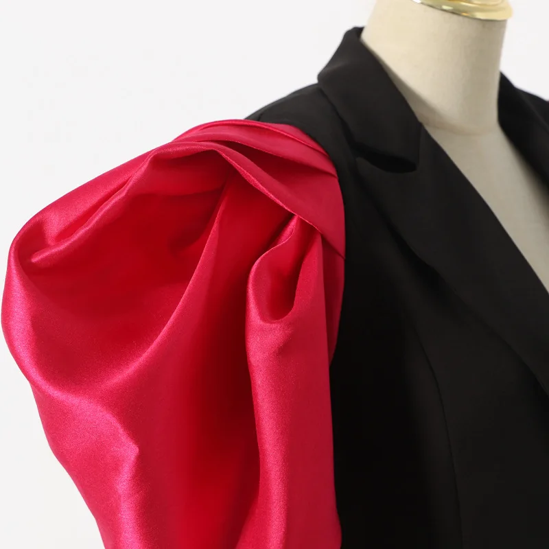 Осенний лоскутный хит цвет Женский блейзер Mujer пальто с рукавами-фонариками фигурный OL размера плюс блейзеры Chaqueta верхняя одежда Veste Femme