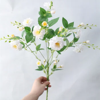 

Luxury roses branch silk Artificial Flowers for spring Wedding decoration living room table decor flores artificiales