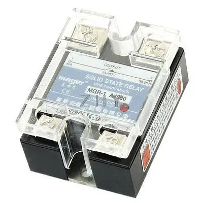 

AC-AC 70-280V 24-480V 80A Single Phase NO SSR Solid State Relay w Clear Cover
