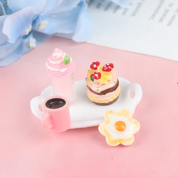 

5pcs Mini Clay Cake Snack Simulation Dessert Food Model Toys for Doll House Decoration 1/12 Dollhouse Miniature Accessories