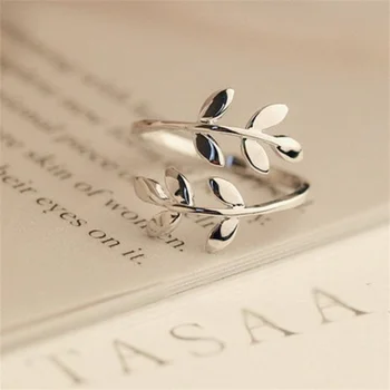 

Fashion Open Leaf Rings For Women Girls Rose Gold Resizable Plant Female Knuckle Ring Engagement Wedding Party Jewelry