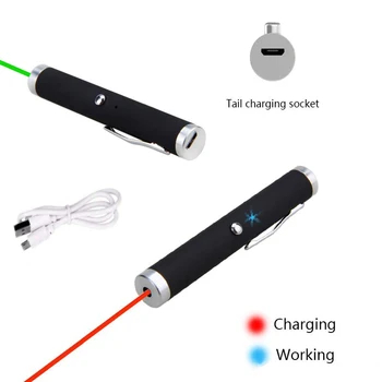 

Mini Green Laser Pointer USB Charging High Power 5 MW Portable red Dot Laser Pen Single Point Starry Lazer High Quality