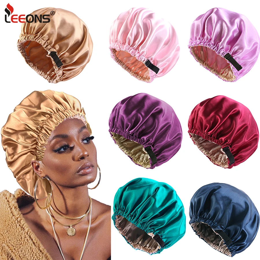 Custom Logo Comfort Black Satin Lined Bonnets Affordable 9Color Wigs Softer Bonnets Handmade Nigth Sleep Caps For Women Kids