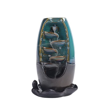 

Ceramic Waterfall Backflow Incense Burner Incense Holder for Home Decor Aromatherapy Ornament