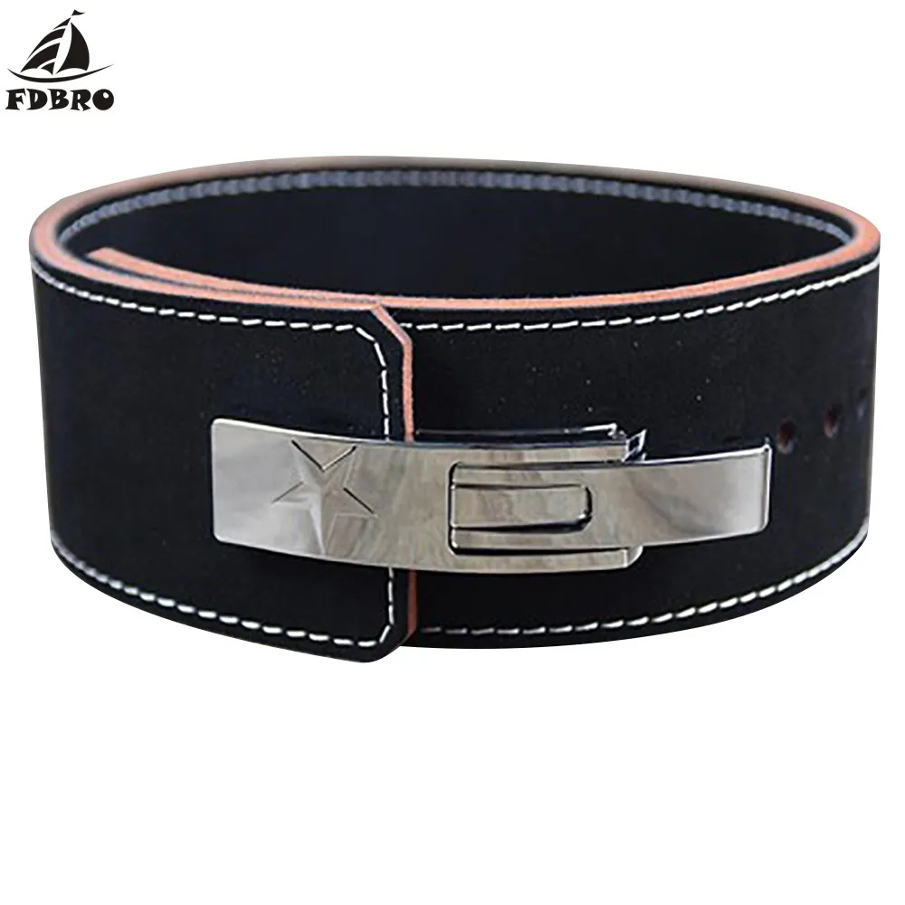 Мужской ремень для бодибилдинга FDBRO кожаный с поясничной защитой спортивный пояс