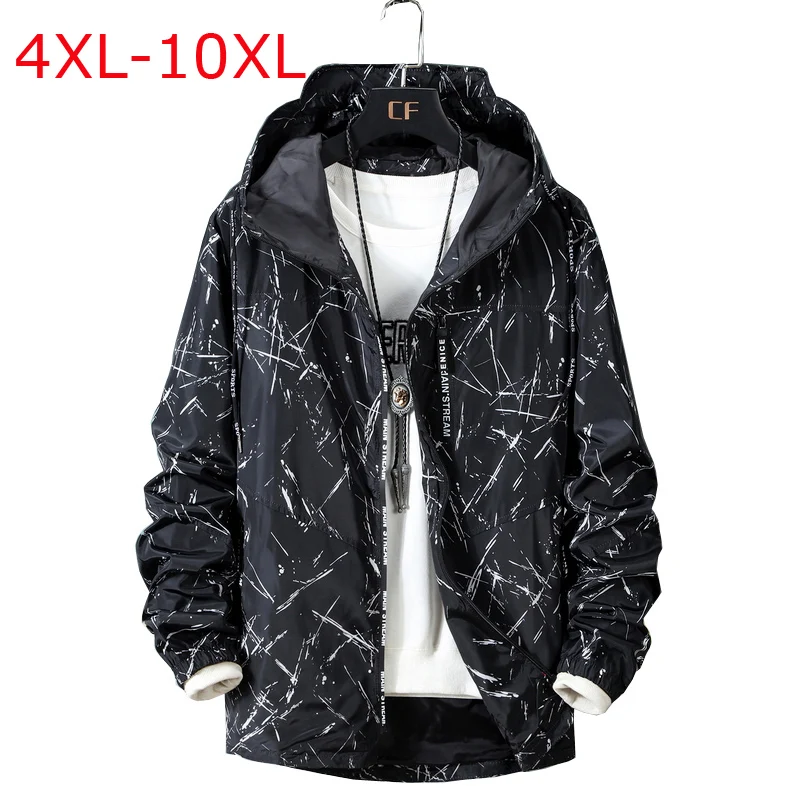 Мужская камуфляжная куртка больших размеров 4XL-10XL, тонкие пальто с капюшоном, Мужская ветровка, одежда милитари, Мужская Уличная одежда большого размера, GA445