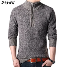 SUKIWML Pull men модные Camisolas Homem зимние мужские свитера высокого качества пуловеры мужские свитера на молнии с v-образным вырезом мужские Pull Homme
