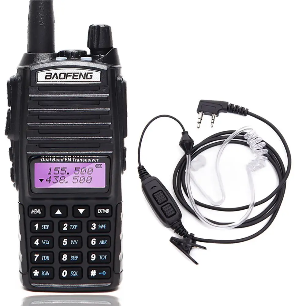 add ac headset BaoFeng UV-82T трехдиапазонный 136-174/220-260/400-520 МГц 2 шт антенны 2-PTT Amatuer Ham портативная рация - Цвет: add ac headset