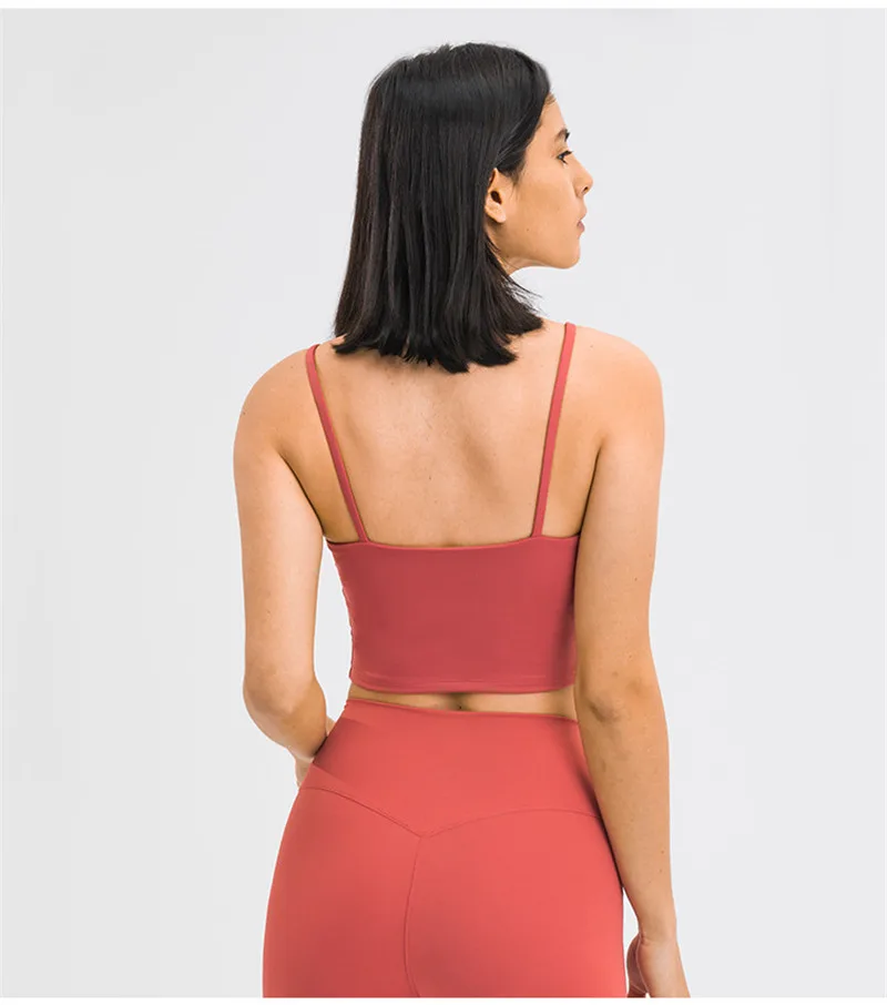 Solid Color Lulu Sport Tank Top Women Fitness Bra Yoga Vest No Rims With Chest Pad Butter Soft Beauty Back Half Sling Gym Clothe Solid Color Lulu Sport Tank Top Women Fitness Bra Yoga Vest No Rims With Chest Pad Butter Soft Beauty Back Half Sling Gym Clothe