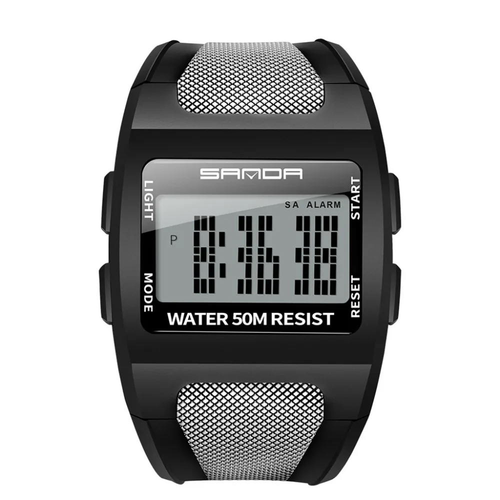 Модные мужские часы водонепроницаемые мужские часы для мальчиков с ЖК-дисплеем цифровые часы с секундомером и датой Резиновые Спортивные наручные часы водонепроницаемые часы reloj Q7