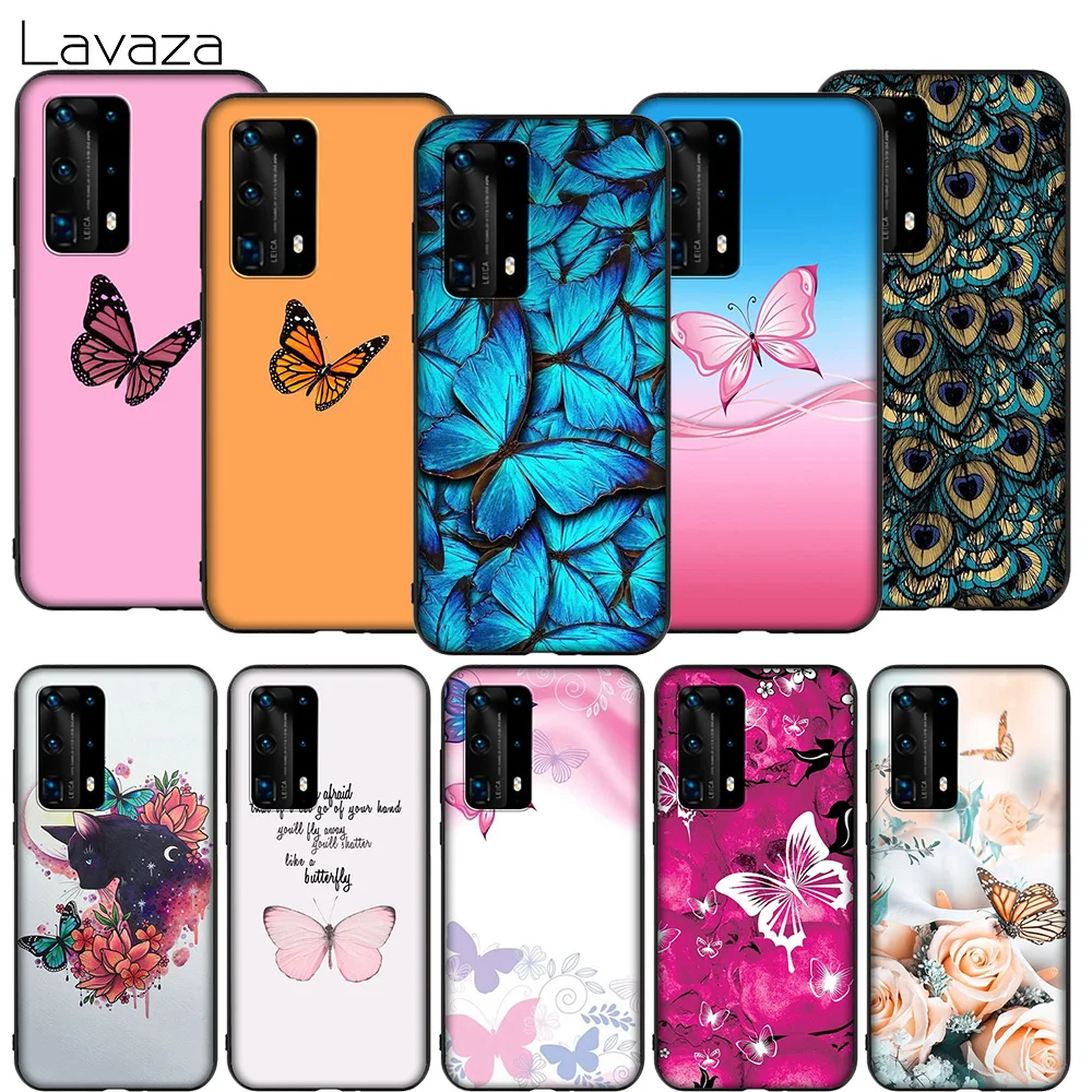 Чехол Lavaza K34 с бабочкой на кошачьем носу для Huawei P9 P10 P20 P30 P40 Y6 Y7 Y9 Lite Pro Max Prime Mini 2019 |