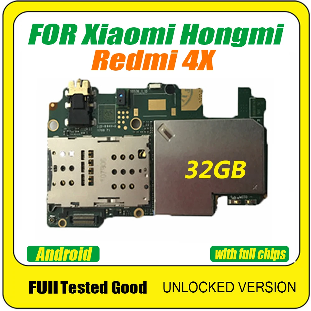 Разблокированная материнская плата для Xiaomi Hongmi Redmi 4X Android OS 32 гб замена панели с